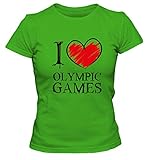 I Love Olympic Games Fun Damen T-Shirt, Größe:XL;Farbe:grü