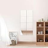 Wandspiegel, Fliesen Spiegel 15x15, 9 Stück Rahmenlos Spiegelfliesen Wandspiegel Selbstklebend, Silber Abnehmbar Spiegelfolie Wandaufkleber Selbstklebende Spiegel, Wanddekoration Wandspieg