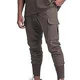 Komiseup Herren Cargohose Running Sports Freizeithose Hose Jogginghose Herren Cargo Jeans Hosen Stretch Sporthose Herren Hose mit Multi-Tasche Slim Fit Herrenhose C