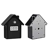 An der Wand befestigter Schlüsselkasten, 4-stelliger Passwortschlüssel Schlüsselaufbewahrungskasten aus Zinklegierung Schlagfestigkeit für Wertsachen für Home Factory Office Warehouse(Schwarz)