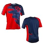 Tomwell Herren Radfahren Jersey Radtrikot Kurzarm Atmungsaktiv Fahrrad Trikot Schnell Trocken T Shirt für Radsport MTB Fitness Mountainbike Cycling E Rot 5XL