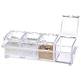 Gewürze Gewürzglas Transparent Zucker Salz Flaschenbeh?lter Kabinett Sauce Organizer mit L?ffel Küchenzubeh?