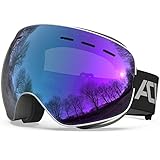 ACURE Skibrille, Rahmenlose Snowboard Brille OTG Kompatibler Helm Anti Fog UV400-Schutz Skibrillen für Brillenträger Herren Damen Erwachsene Jug