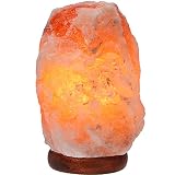 Himalaya Salzlampe Salzkristalllampe aus der Salt Range Pakistan Salzstein Kristall Lampe 2-3kg Salzkristall Nachtlicht auf einem Holzständer inkl. Glühbirne Salz Lampe Himalayan salt lamp