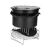 YAGEGE 12 Stücke Set Air Fryer-Zubehör 8 Zoll Fit for Air Fryer 5.2-5. 8qt Backkorb Pizza Platte Grill Pot Küche Kochen Werkzeug
