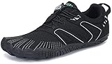 SAGUARO Barfussschuhe Herren Outdoor Fitnessschuhe Damen Barfuß Laufschuhe Walkingschuhe Minimalistische Zehenschuhe Traillaufschuhe St.6 Schwarz 41