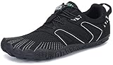 SAGUARO Barfussschuhe Herren Outdoor Fitnessschuhe Damen Barfuß Laufschuhe Walkingschuhe Minimalistische Zehenschuhe Traillaufschuhe St.6 Schwarz 39