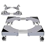 Waschmaschinen Untergestell Doppelt, Verstellbarer Rollensockel Beweglicher Basis, 360°zwei Räder Und Doppelbremsen Sockel Für Trockner, Rutschfeste Stabilität, Für Den Boden Von Wäschetrockner, W