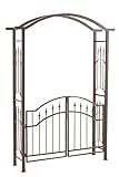 CLP Eisen-Rosenbogen Luxor mit Eingangspforte | Torbogen aus Metall mit stilvollen Verzierungen | Rankhilfe mit Zwei Türen im Landhausstil, Farbe:b