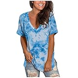 Damen Bluse Langarm Blusenshirt V-Ausschnitt Rot Blumen Gedruckt Lange Ärmel Pullover Sweatshirts Top Shirt Damen Freizeit Fitness Longsleeve Oberteile Tops Business Tunika T-S