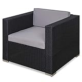 SVITA Sessel für Polyrattan Lounge Lugano/California Ergänzung Rattan (Schwarz)