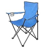 Edaygo Campingstuhl Faltbar, Klappstuhl Gartenstuhl, Belastbar bis 100 kg, Sitzhöhe 40 cm, mit Getränkehalter & Tasche, Leicht, 80 x 50 x 47 cm, B
