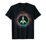 Friedenszeichen Grafik T-Shirt - Peace Sign Hippie Retro Tee T-S