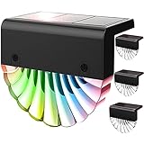 Auting Solarlampen für Außen Garten, 4 Stück Wegbeleuchtung LED Solar 2 Modi LED Warmweiß/Farbwechselnde Beleuchtung ,Wasserdichte Solar Lampe für die Garten Dekoration,Treppe,Gartenweg