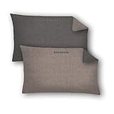Schiesser Kissenhüllen 40 x 80 cm 2er Pack Doubleface, 100% Baumwolle, Farbe:Silber, Größe:40 x 80