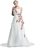 hochzeits-shop-hamburg HBH Hamburger Brautmoden Brautkleid WD16U68 Ivory/Bordeaux, Gr.46