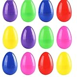 Ruluti 12st Kunststoff Ostereier Große Festliche Durable Goodie Ostern-Geschenk-süßigkeit-Beutel Öffnen Fillable Plastikei Kinder Ostern C