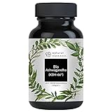 Bio-Ashwagandha - KSM-66® Premiumrohstoff (180 Kapseln mit überdurchschnittlicher Reichweite) - original indische Schlafbeere - natürlich, laborgeprüft, vegan, hochdosiert & in Deutschland p