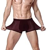 Wopam Herren-Boxershorts, schnelltrocknend, atmungsaktives Netzgewebe, 3D-Design, Unterhose, breiter Bund, Unterwäsche für Teenager, S