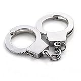 Handschellen Schlüsselanhänger Kreativ Metall Schlüsselhalter Schlüsselring Silber Double Lock Handschellen Schlüsselbund Schlüsselanhänger Tragbar Auto Schlüsselb