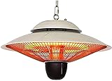 Elektrischer Terrassenheizer für den Außenbereich, hängende wetterfeste Heizung, 3 einstellbare Leistung, für Balkon-Innenhof-Deckenmontage, 1500 W