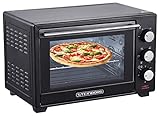 Mini Backofen 25 Liter | Pizza-Ofen | 3in1 Backofen | Minibackofen | Miniofen | Krümelblech | Ober-/Unterhitze | Konvektion | 60 minTimer | 1.600 W