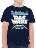 Schulkind Einschulung und Schulanfang - Das Wars Kindergarten Blau - 128 (7/8 Jahre) - Dunkelblau - Einschulung das Wars - F130K - Kinder Tshirts und T-Shirt für Jung