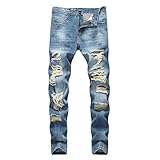 LSSM Herren Ripped Jeans Herren Straight Slim Jeans Herren HosenträGer FüR Arbeitshosen Herren HosenträGer Lila Herren Chino Hosen FüR Herren Herren Hosen Leicht Hosen Blau 28