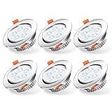 Lospitch LED Einbaustrahler Ultra flach Bad LED Spots 10 er Set LED Einbauleuchten Deckenspots Wohnzimmer, Schlafzimmer, Bad (6 X Kaltweiß, 5W)