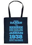 Stofftasche mit Geburtstagsmotiv: Eure Exzellenz Jahrgang 1938. - Tasche - Einkaufstasche - Navyb