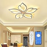 Moderne LED Deckenleuchte Dimmbar ,Wohnzimmerlampe mit Fernbedienung APP Lichtfarbe Helligkeit Farbwechsel ,Schlafzimmer Deckenlampe Deckenbeleuchtung Lampe, Kronleuchter Dimming Innenbeleuchtung