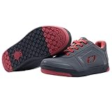 O'NEAL | Mountainbike-Schuhe | MTB Downhill Freeride | Vegan | Gleichgewicht zwischen Grip und Fußrepositionierung, Waben-Sohlenstruktur | Pinned Flat Pedal V.22 Shoe | Erwachsene | Grau Rot | 36
