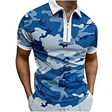 Zarupeng Herren Basic Poloshirts Kent Kragen Sportshirts Kurzarmshirt Oberteil Tshirt kurzärmeliges Poloshirt Herren Kurzarm Poloshirt Mode Männer Kurzarmshirt Kurzarm Sw