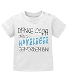 Jayess Danke Papa das ich Hamburger geworden Bin - Baby T-Shirt in Weiss by Gr. 80/86