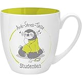 Gruss & Co 45500 Anti-Stress Tasse für Studenten, 45 cl, Geschenk, New Bone China, Gelb, 9.5