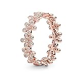 Pandora Daisy Flower Ring in Roségold mit 14 Karat rosévergoldete Metalllegierung und Cubic Zirkonia Steinen aus der Pandora Moments Collection, Größe 56