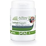 AniForte Lachsöl Kapseln für Hunde & Katzen 200 Stück – wertvolles Omega-3 Fischöl, Stoffwechsel & Knochenaufbau unterstützend, Barf Ergänzung, glänzendes Fell, Vitamine, Salmon Oil Dog