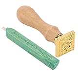 Gaeirt Wachssiegel-Set, langlebiges, praktisches Wachssiegel-Stempel-Set für Geschenkverpackungen für Hochzeiten(Grün)