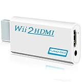 Wii zu HDMI Adapter, MISSJJ Wii zu HDMI 720/1080P HD Converter Adapter mit 3,5mm Audioausgang Wii zu HDMI Konverter für Wii Monitor Beamer F