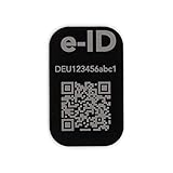 Roboterwerk Drohnen-Kennzeichen - e-ID und dazugehörige QR-Code, 31x19mm, Aluminium eloxiert Schwarz, hochwertige Laserbeschriftung