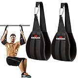 Kimimara Bauchmuskelschlaufen Armschlaufen für Bauchtraining - 2er-Set Ab Straps Slings Bauchmuskeltraining Klimmzugstange Schlaufen Bauchtrainer für Tür Reck Zuhause Fitness - Schw