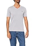 Marc O'Polo Herren 51018, Herren T-Shirt mit kleinem Logo-Print, bequemes Oberteil aus Bio Baumwolle, klassisches Kurzarmshirt mit V