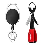 SAMSFX Angelschnurknipser mit Zinger Retractor Combo (schwarz)