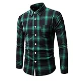 Herren Hemd Plaid Button Stehkragen Slim Fit Langarmshirt Freizeit Langarmhemd Bügelfreies Business Formale Anzug Party Hochzeit T Shirt Herren Herbst Tartan Pullover Verschluss Sweatshirts Top