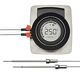 TFA Dostmann Smart Wireless BBQ Thermometer Hyper BBQ, 14.1513, kabellos, mit App, für Smoker oder Grill, mit Einstichfühlern, Fleischthermometer, Garraumüberwachung, Kerntemperatur, schw