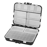 VORCOOL Fishing Tackle Box, Kunststoff Angelkasten Professionelle Angel Zubehör Aufbewahrungsbox (Schwarz)