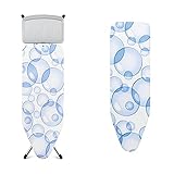 Brabantia 101229 Bügeltisch Dampfstationsablage, Perfect Flow-System, 124 x 45 cm, Bezug Bubbles & 100703 Bügeltischbezüge Gr.C 124x45 cm Bezug „Perfect Flow“