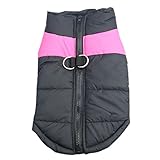 Idepet Haustier Hund Warm Mantel Jacke Wasserdichte Kleidung Kleine mittlere große Haustier Hund Katze Bekleidung Bekleidung Frühling Herbst Winter- (XL, Rosa)