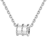 XJWWW-URG Halskette, Geschenk for Mamma, Mein Schicksal, Kristall, Frauen Schmuck, Geschenkpaket URG (Color : Silver)