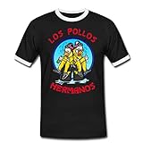 Spreadshirt Breaking Bad Los Pollos Hermanos White Pinkman Männer Kontrast T-Shirt, L, Schwarz/Weiß